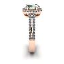 1 Carat Oval Shape Green Amethyst and Halo Diamond Ring In 14 Karat Rose Gold Image-3