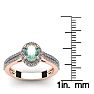 1 Carat Oval Shape Green Amethyst and Halo Diamond Ring In 14 Karat Rose Gold Image-5