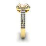 1-1/4 Carat Oval Shape Morganite and Halo Diamond Ring In 14 Karat Yellow Gold Image-3