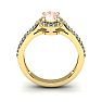 1-1/4 Carat Oval Shape Morganite and Halo Diamond Ring In 14 Karat Yellow Gold Image-4