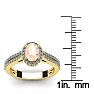 1-1/4 Carat Oval Shape Morganite and Halo Diamond Ring In 14 Karat Yellow Gold Image-5
