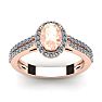 1-1/4 Carat Oval Shape Morganite and Halo Diamond Ring In 14 Karat Rose Gold Image-1