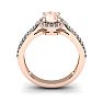 1-1/4 Carat Oval Shape Morganite and Halo Diamond Ring In 14 Karat Rose Gold Image-4