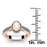 1-1/4 Carat Oval Shape Morganite and Halo Diamond Ring In 14 Karat Rose Gold Image-5