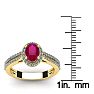 1 1/3 Carat Oval Shape Ruby and Halo Diamond Ring In 14 Karat Yellow Gold Image-5