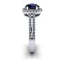 1 1/2 Carat Oval Shape Sapphire and Halo Diamond Ring In 14 Karat White Gold Image-3