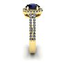 1 1/2 Carat Oval Shape Sapphire and Halo Diamond Ring In 14 Karat Yellow Gold Image-3
