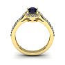 1 1/2 Carat Oval Shape Sapphire and Halo Diamond Ring In 14 Karat Yellow Gold Image-4