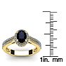 1 1/2 Carat Oval Shape Sapphire and Halo Diamond Ring In 14 Karat Yellow Gold Image-5