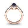 1 1/2 Carat Oval Shape Sapphire and Halo Diamond Ring In 14 Karat Rose Gold Image-4