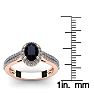 1 1/2 Carat Oval Shape Sapphire and Halo Diamond Ring In 14 Karat Rose Gold Image-5