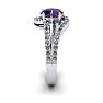 1 Carat Oval Shape Amethyst and Fancy Diamond Ring In 14 Karat White Gold Image-3