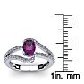 1 Carat Oval Shape Amethyst and Fancy Diamond Ring In 14 Karat White Gold Image-5