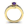 1 Carat Oval Shape Amethyst and Fancy Diamond Ring In 14 Karat Yellow Gold Image-4