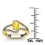 1 Carat Oval Shape Citrine and Fancy Diamond Ring In 14 Karat Yellow Gold Image-5