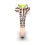 1 1/3 Carat Oval Shape Peridot and Fancy Diamond Ring In 14 Karat Rose Gold Image-3