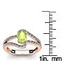1 1/3 Carat Oval Shape Peridot and Fancy Diamond Ring In 14 Karat Rose Gold Image-5