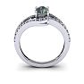 1-1/2 Carat Oval Shape Mystic Topaz Ring With Fancy Diamond Swirls In 14 Karat White Gold Image-4