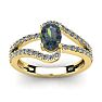 1-1/2 Carat Oval Shape Mystic Topaz Ring With Fancy Diamond Swirls In 14 Karat Yellow Gold