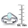 Aquamarine Ring: Aquamarine Jewelry: 1 1/4 Carat Oval Shape Aquamarine and Fancy Diamond Ring In 14 Karat White Gold Image-5