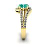 1 1/4 Carat Oval Shape Emerald and Fancy Diamond Ring In 14 Karat Yellow Gold Image-3