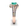 1 1/4 Carat Oval Shape Emerald and Fancy Diamond Ring In 14 Karat Rose Gold Image-3