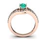 1 1/4 Carat Oval Shape Emerald and Fancy Diamond Ring In 14 Karat Rose Gold Image-4