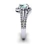 1 Carat Oval Shape Green Amethyst and Fancy Diamond Ring In 14 Karat White Gold Image-3