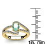 1 Carat Oval Shape Green Amethyst and Fancy Diamond Ring In 14 Karat Yellow Gold Image-5