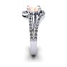 1-1/4 Carat Oval Shape Morganite and Fancy Diamond Ring In 14 Karat White Gold Image-3