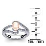 1-1/4 Carat Oval Shape Morganite and Fancy Diamond Ring In 14 Karat White Gold Image-5