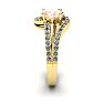 1-1/4 Carat Oval Shape Morganite and Fancy Diamond Ring In 14 Karat Yellow Gold Image-3
