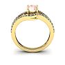 1-1/4 Carat Oval Shape Morganite and Fancy Diamond Ring In 14 Karat Yellow Gold Image-4