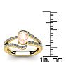 1-1/4 Carat Oval Shape Morganite and Fancy Diamond Ring In 14 Karat Yellow Gold Image-5