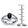 1 1/2 Carat Oval Shape Sapphire and Fancy Diamond Ring In 14 Karat White Gold Image-5