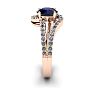 1 1/2 Carat Oval Shape Sapphire and Fancy Diamond Ring In 14 Karat Rose Gold Image-3