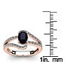 1 1/2 Carat Oval Shape Sapphire and Fancy Diamond Ring In 14 Karat Rose Gold Image-5
