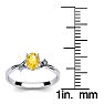 1/2 Carat Oval Shape Citrine and Two Diamond Accent Ring In 14 Karat White Gold Image-5