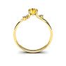 1/2 Carat Oval Shape Citrine and Two Diamond Accent Ring In 14 Karat Yellow Gold Image-4