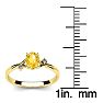 1/2 Carat Oval Shape Citrine and Two Diamond Accent Ring In 14 Karat Yellow Gold Image-5