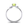 1/2 Carat Oval Shape Peridot and Two Diamond Accent Ring In 14 Karat White Gold Image-4