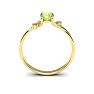 1/2 Carat Oval Shape Peridot and Two Diamond Accent Ring In 14 Karat Yellow Gold Image-4