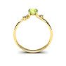 1/2 Carat Oval Shape Peridot and Two Diamond Accent Ring In 14 Karat Yellow Gold Image-4