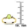1/2 Carat Oval Shape Peridot and Two Diamond Accent Ring In 14 Karat Yellow Gold Image-5