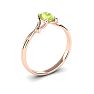 1/2 Carat Oval Shape Peridot and Two Diamond Accent Ring In 14 Karat Rose Gold Image-2