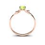 1/2 Carat Oval Shape Peridot and Two Diamond Accent Ring In 14 Karat Rose Gold Image-4