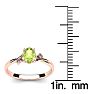 1/2 Carat Oval Shape Peridot and Two Diamond Accent Ring In 14 Karat Rose Gold Image-5