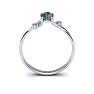 1/2 Carat Oval Shape Mystic Topaz Ring With Two Diamonds In 14 Karat White Gold Image-4