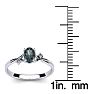 1/2 Carat Oval Shape Mystic Topaz Ring With Two Diamonds In 14 Karat White Gold Image-5