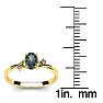 1/2 Carat Oval Shape Mystic Topaz Ring With Two Diamonds In 14 Karat Yellow Gold Image-5